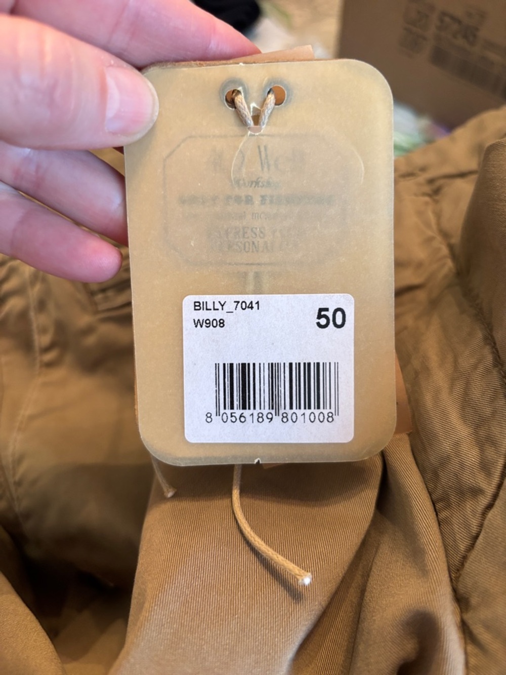 40weft "Billy" Men's Pants in Tan Italian brand size 50 x 28 equal to US 34 x 28 - Picture 14 of 16